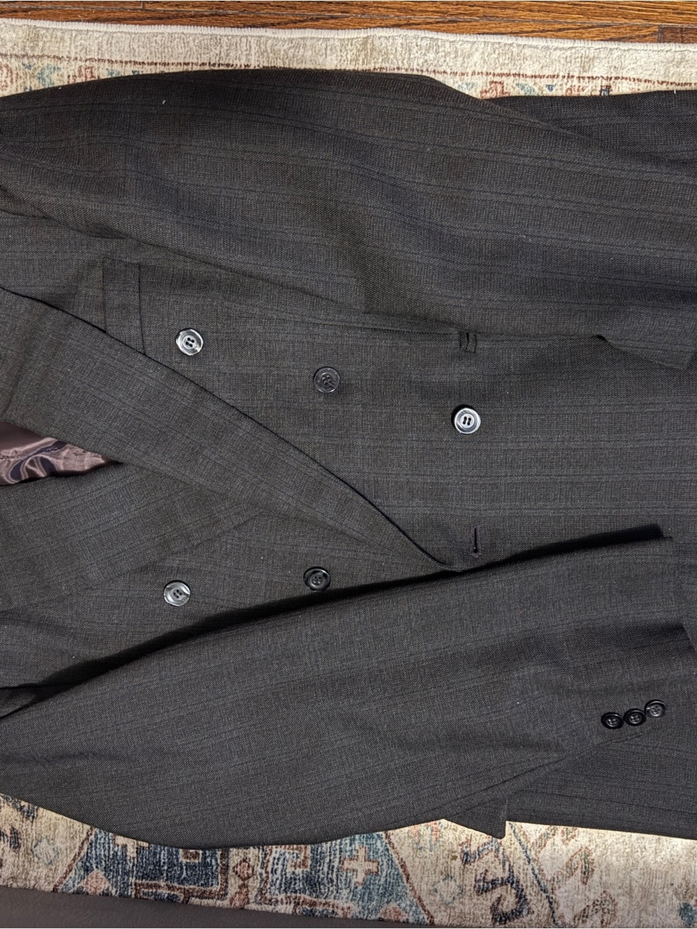 Christian Dior Vintage Double-Breasted Wool Suit — Brown Glen Plaid